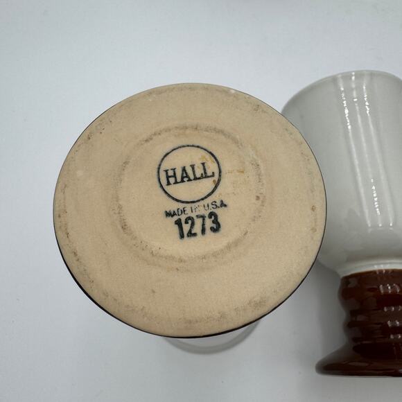 Vintage Hall Pedestal Irish Coffee Cappuccino Mugs 1970s #1273 Made in USA Set/8 - Picture 4 of 7